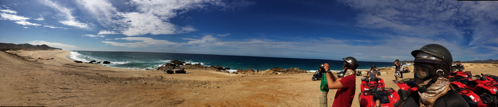 Panoramic photo of the beach while on an ATV
                                                        tour